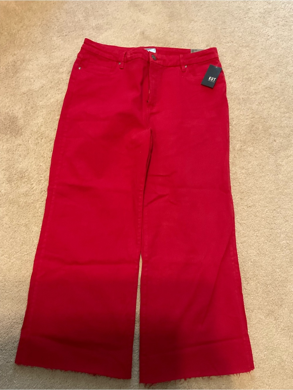 Kut from the Kloth Women's Red Wide-Leg Jeans
